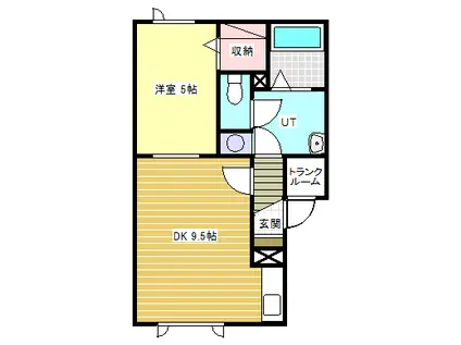 ナチュールI(1DK/2階)の間取り写真