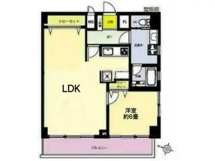 初台富士ハイライズ(1LDK/3階)の間取り写真