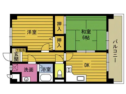 メゾンM(2DK/4階)の間取り写真