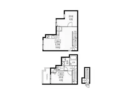 ミハス久我山(2DK/2階)の間取り写真
