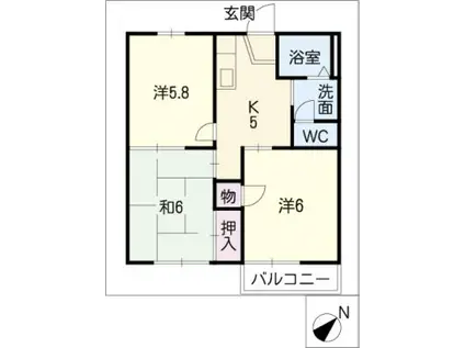 アーバン池端(3K/2階)の間取り写真