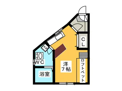メイプルハウス(1K/1階)の間取り写真
