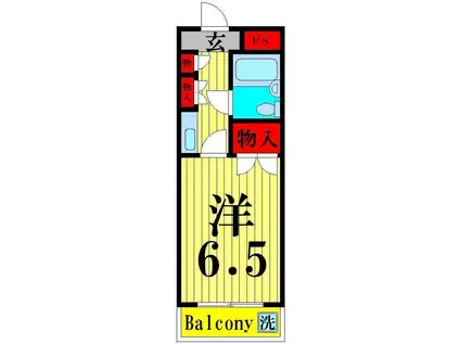 コーポラス藍(1K/4階)の間取り写真