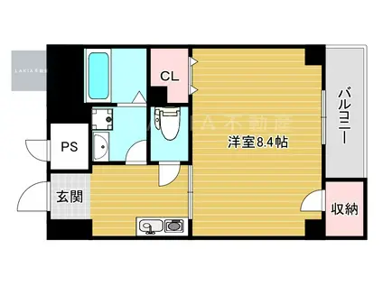 難波千日前OEMマンション(1K/3階)の間取り写真