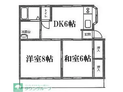 ラデヴィ―ナ戸塚安行(2DK/1階)の間取り写真