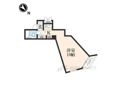 パレみささぎ佐わらび(1K/1階)の間取り写真