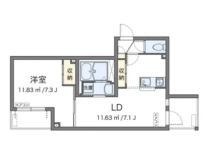 サンサーラII(1LDK/1階)の間取り写真