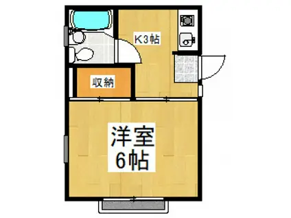 シャトレヴェール(1K/2階)の間取り写真