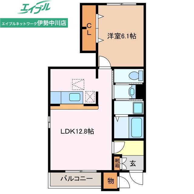 トワニ-・K II棟(1LDK/1階)の間取り写真