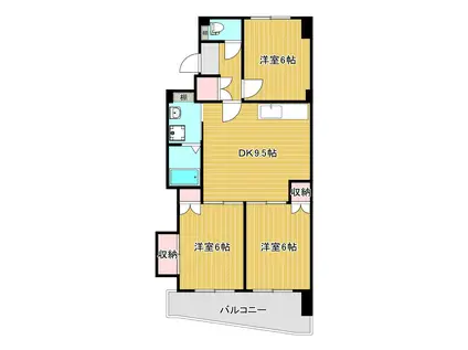 サンローヤル福寿ビル(3DK/3階)の間取り写真