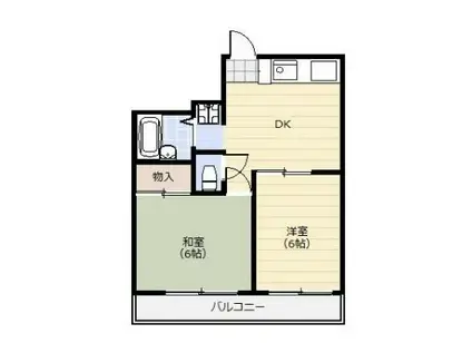 エクセル宮原(2DK/1階)の間取り写真