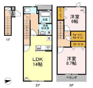 エルキュールB棟(2LDK/2階)の間取り写真
