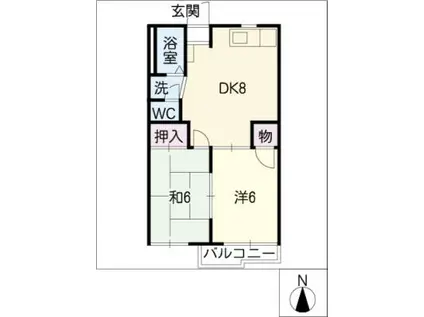POINT VIEW(2DK/2階)の間取り写真