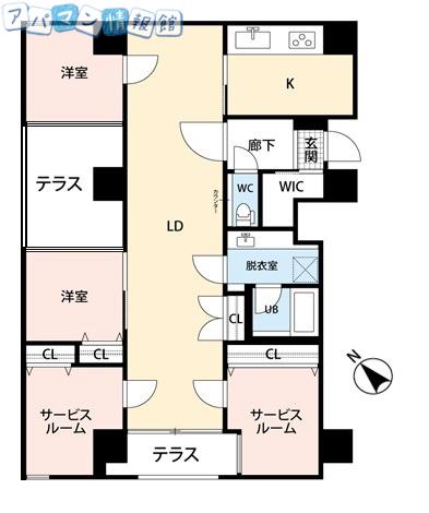 ザ・パーク1番堀(2SLDK/10階)の間取り写真