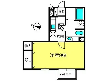 CASA・VIRENTE(1K/1階)の間取り写真