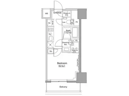 東急目黒線 不動前駅 徒歩6分 7階建 築4年(1K/4階)の間取り写真