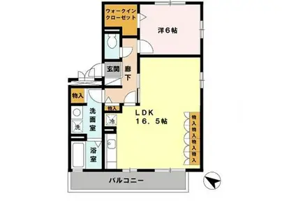 リビングタウンなかもずC棟(1LDK/3階)の間取り写真