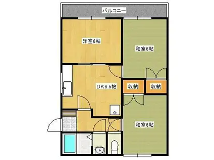 ハイツケント(3DK/2階)の間取り写真