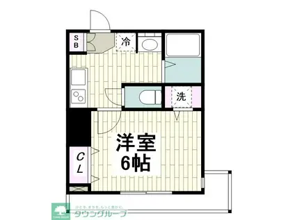 ラフィーヌOGAWA(1K/2階)の間取り写真