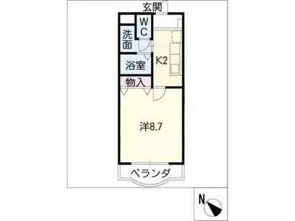 DUAユーアイ(1K/3階)の間取り写真