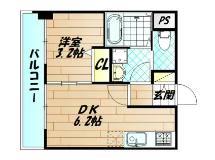 NO.71オリエントトラストタワー(1DK/7階)の間取り写真