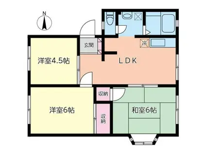 KEハイム(3LDK/1階)の間取り写真