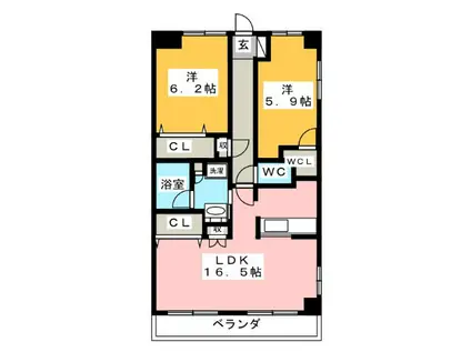 MS HOUSE(2LDK/1階)の間取り写真