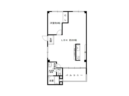 トリム東大阪(1LDK/4階)の間取り写真