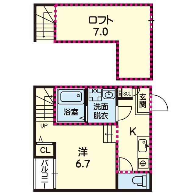 ステラ清水新地(1K/1階)の間取り写真