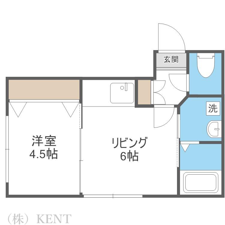 ルーチェ(1LDK/4階)の間取り写真