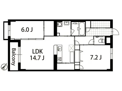 ヴェスタ駒沢(1SLDK/1階)の間取り写真