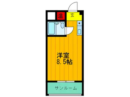 エコールドパリ(ワンルーム/3階)の間取り写真