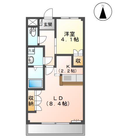 E-STAGE I(1LDK/1階)の間取り写真