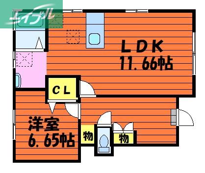 SQUARE VILLA 白楽町(1LDK/1階)の間取り写真