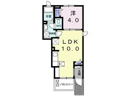 ヴェルタウンE(1LDK/1階)の間取り写真
