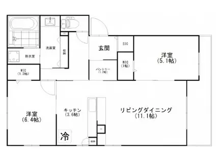 BELLA VISTA東雲(2LDK/1階)の間取り写真