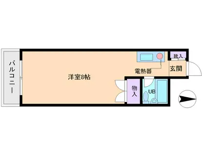 シャレール長居(1K/1階)の間取り写真