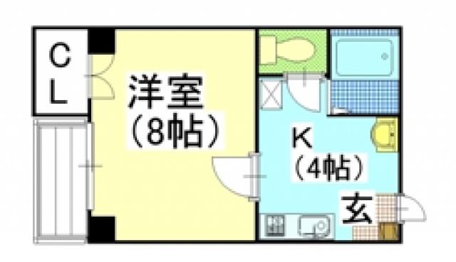はなやびる(1K/2階)の間取り写真
