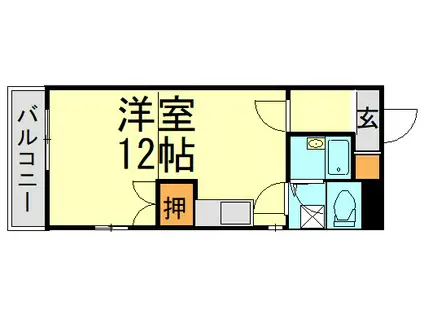 ロフティ西新(ワンルーム/9階)の間取り写真