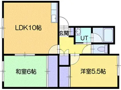 佐々木ハイツ花園II(2LDK/1階)の間取り写真