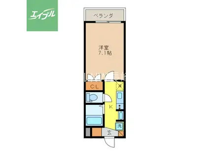 RESIDENCE野田(1K/3階)の間取り写真