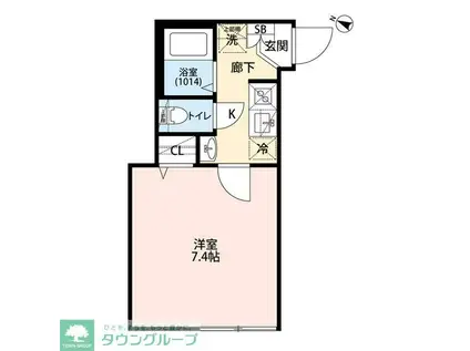 エクセラン上本郷I(1K/2階)の間取り写真