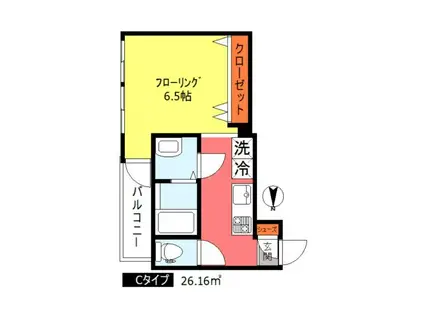 松苑ハイム(1K/3階)の間取り写真