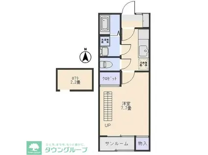 ルシエールA(1K/2階)の間取り写真