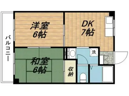 カサベルテ・E(2DK/3階)の間取り写真