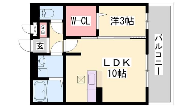 グレイシャス(1LDK/3階)の間取り写真