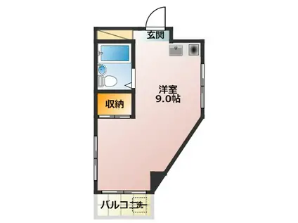 松ヶ谷ビル(ワンルーム/3階)の間取り写真