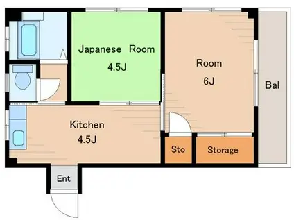 興栄ハイツ(2K/4階)の間取り写真