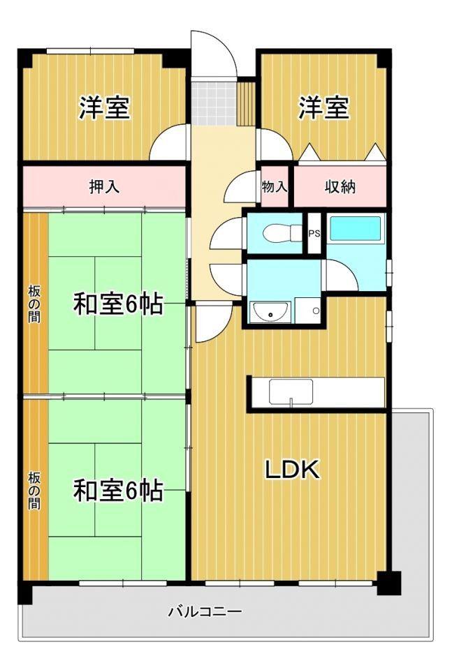 クラブハウス企救丘(4LDK/6階)の間取り写真
