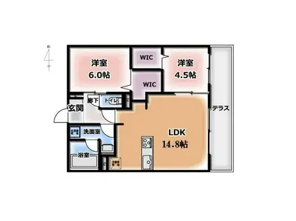 グランドメゾンHEIWAII(2LDK/1階)の間取り写真